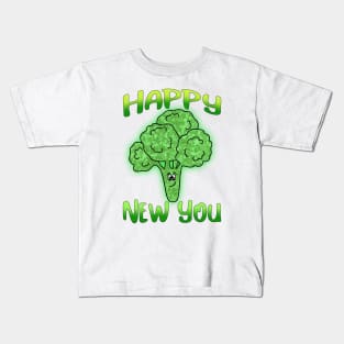 HAPPY New Year Healthy Funny Broccoli Kids T-Shirt